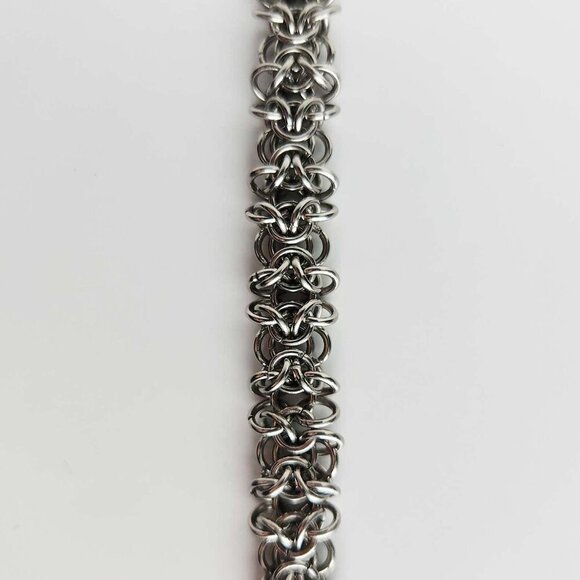 Vintage classic gothic silver orc weave bracelet - Picture 6 of 9